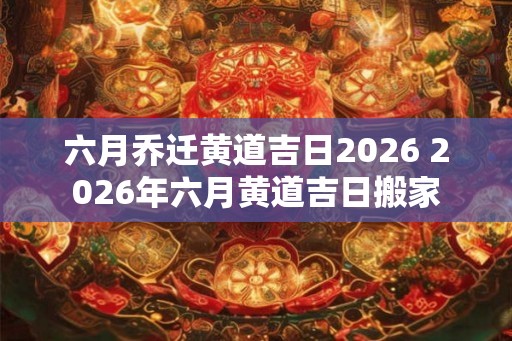 六月乔迁黄道吉日2026 2026年六月黄道吉日搬家