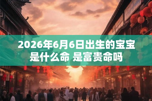 2026年6月6日出生的宝宝是什么命 是富贵命吗