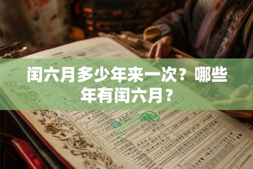 闰六月多少年来一次？哪些年有闰六月？