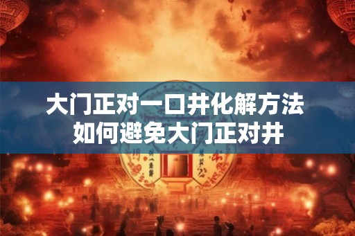 大门正对一口井化解方法 如何避免大门正对井