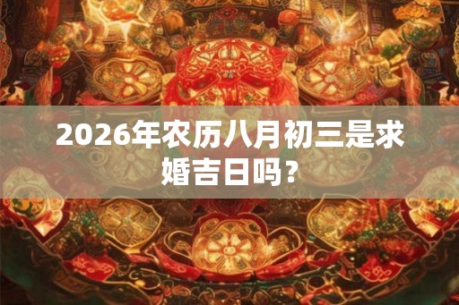 2026年农历八月初三是求婚吉日吗？