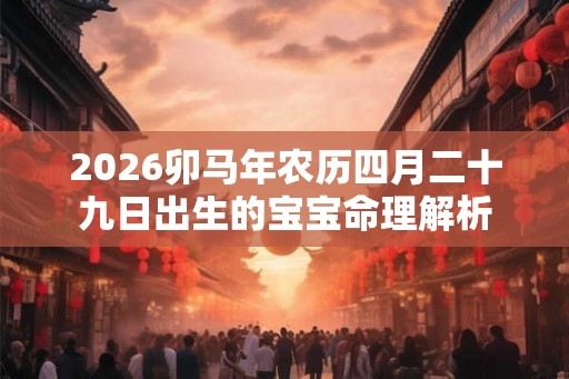 2026卯马年农历四月二十九日出生的宝宝命理解析