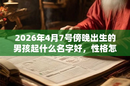 2026年4月7号傍晚出生的男孩起什么名字好，性格怎么样？