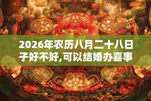 2026年农历八月二十八日子好不好,可以结婚办喜事吗？