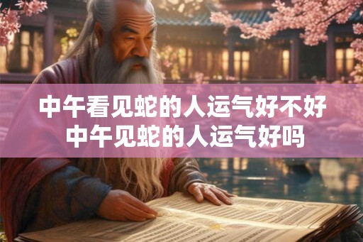 中午看见蛇的人运气好不好 中午见蛇的人运气好吗