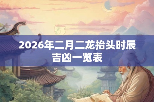 2026年二月二龙抬头时辰吉凶一览表
