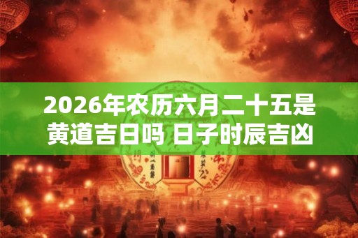 2026年农历六月二十五是黄道吉日吗 日子时辰吉凶