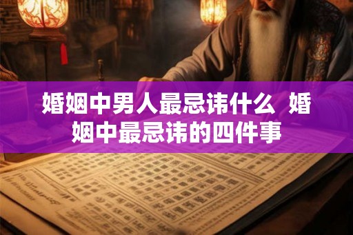 婚姻中男人最忌讳什么  婚姻中最忌讳的四件事