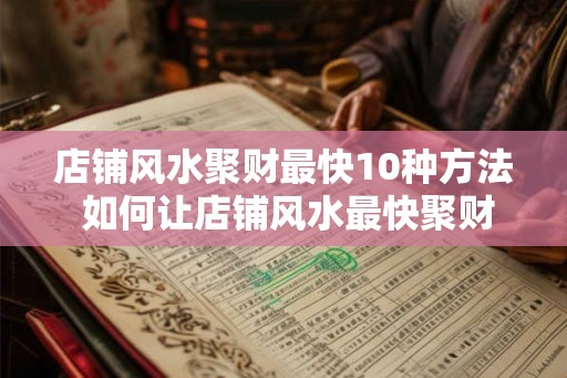 店铺风水聚财最快10种方法 如何让店铺风水最快聚财