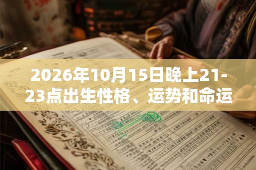 2026年10月15日晚上21-23点出生性格、运势和命运