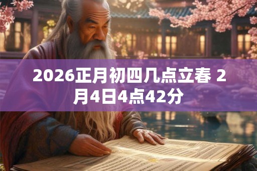 2026正月初四几点立春 2月4日4点42分