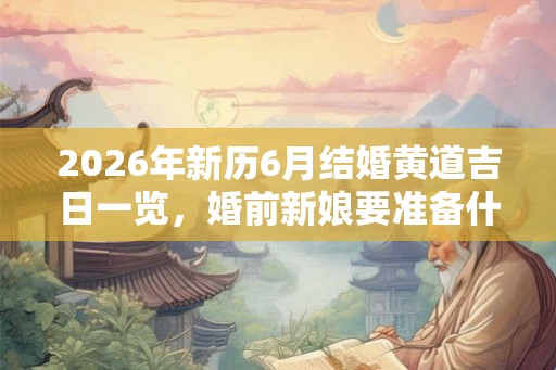 2026年新历6月结婚黄道吉日一览，婚前新娘要准备什么？