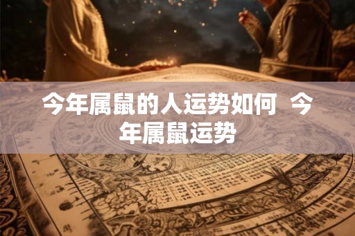 今年属鼠的人运势如何  今年属鼠运势