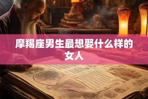 摩羯座男生最想娶什么样的女人