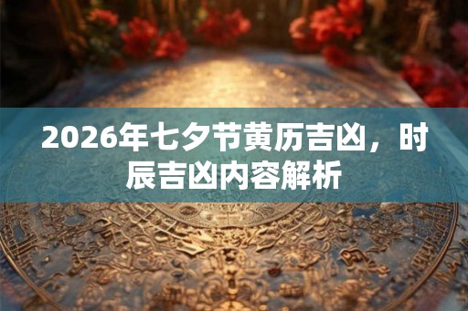 2026年七夕节黄历吉凶，时辰吉凶内容解析