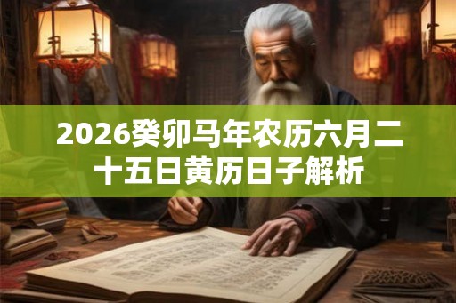 2026癸卯马年农历六月二十五日黄历日子解析