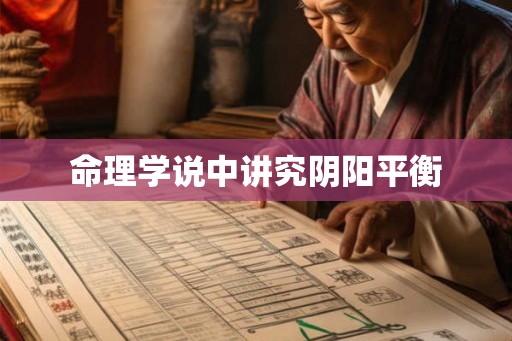 命理学说中讲究阴阳平衡 命理学说中讲究阴阳平衡