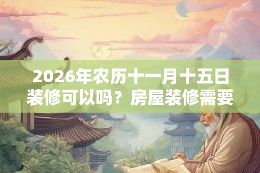 2026年农历十一月十五日装修可以吗?房屋装修需要注意什么风水? 2026年农历十一月十五日装修可以吗?房屋装修需要注意什么风水?