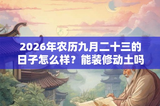 2026年农历九月二十三的日子怎么样？能装修动土吗？是好日子吗？