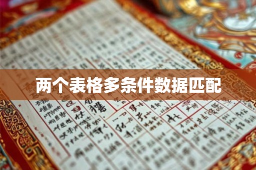 两个表格多条件数据匹配