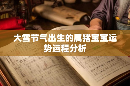 大雪节气出生的属猪宝宝运势运程分析