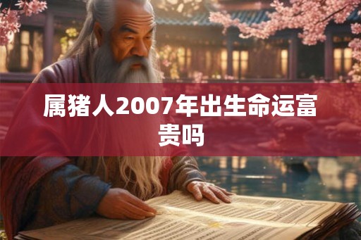 属猪人2007年出生命运富贵吗