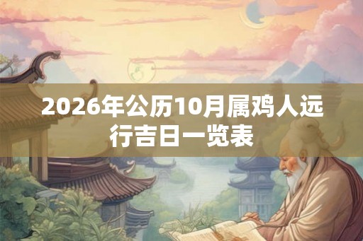 2026年公历10月属鸡人远行吉日一览表