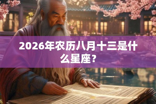 2026年农历八月十三是什么星座？