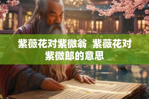 紫薇花对紫微翁  紫薇花对紫微郎的意思