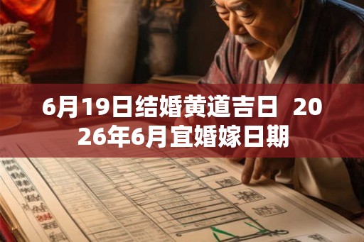 6月19日结婚黄道吉日  2026年6月宜婚嫁日期