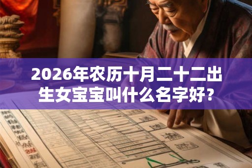 2026年农历十月二十二出生女宝宝叫什么名字好？