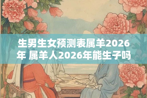 生男生女预测表属羊2026年 属羊人2026年能生子吗