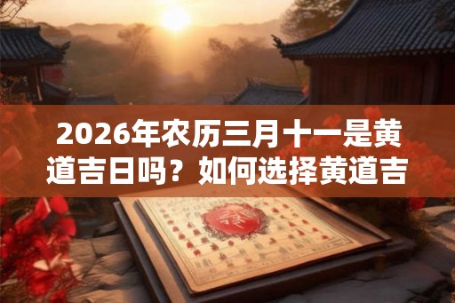 2026年农历三月十一是黄道吉日吗？如何选择黄道吉日？
