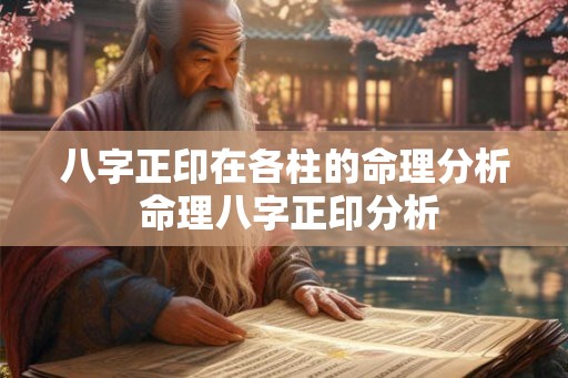 八字正印在各柱的命理分析 命理八字正印分析 八字正印在各柱的命理分析 命理八字正印分析