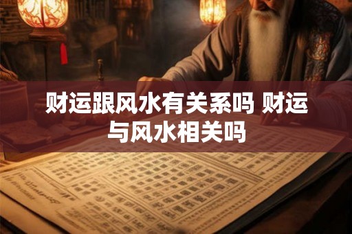 财运跟风水有关系吗 财运与风水相关吗