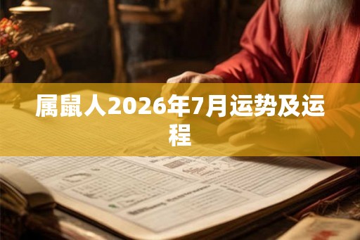 属鼠人2026年7月运势及运程
