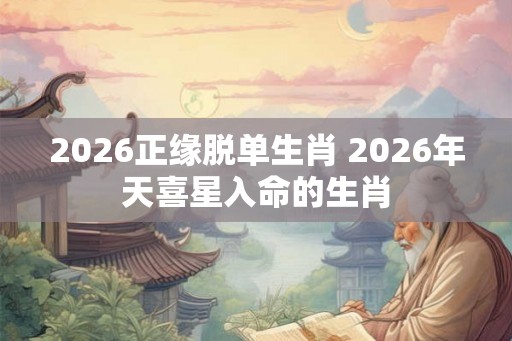 2026正缘脱单生肖 2026年天喜星入命的生肖