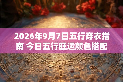 2026年9月7日五行穿衣指南 今日五行旺运颜色搭配