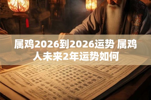 属鸡2026到2026运势 属鸡人未来2年运势如何