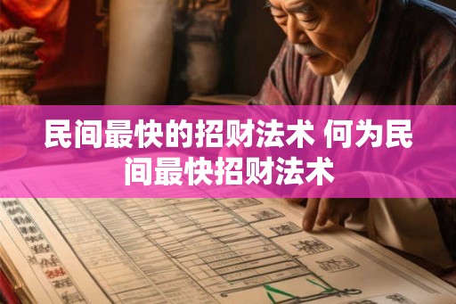 民间最快的招财法术 何为民间最快招财法术