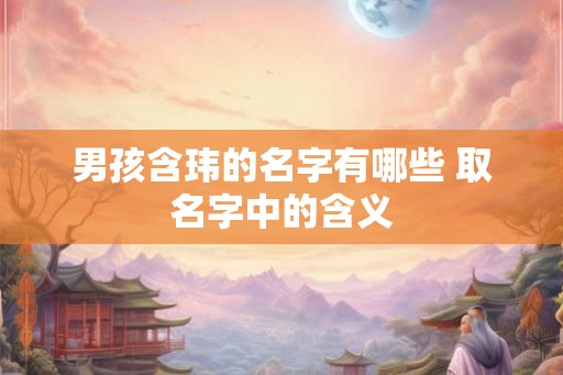 男孩含玮的名字有哪些 取名字中的含义