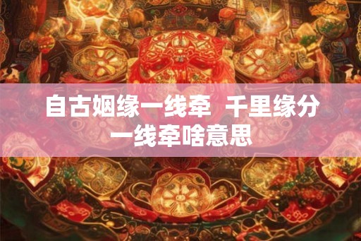 自古姻缘一线牵  千里缘分一线牵啥意思