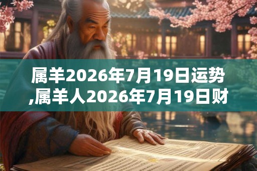 属羊2026年7月19日运势,属羊人2026年7月19日财运,生肖羊2026年7月19日运势