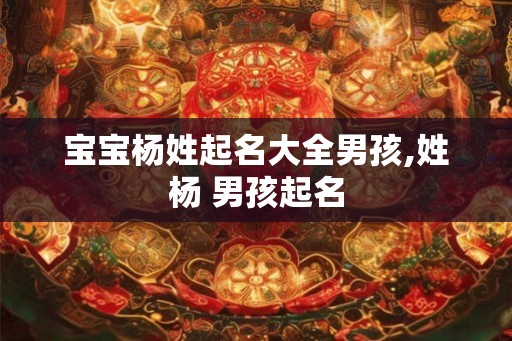 宝宝杨姓起名大全男孩,姓杨 男孩起名