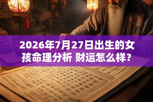 2026年7月27日出生的女孩命理分析 财运怎么样？