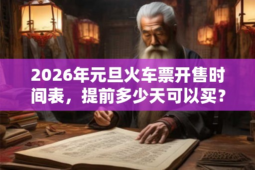 2026年元旦火车票开售时间表，提前多少天可以买？