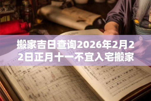 搬家吉日查询2026年2月22日正月十一不宜入宅搬家
