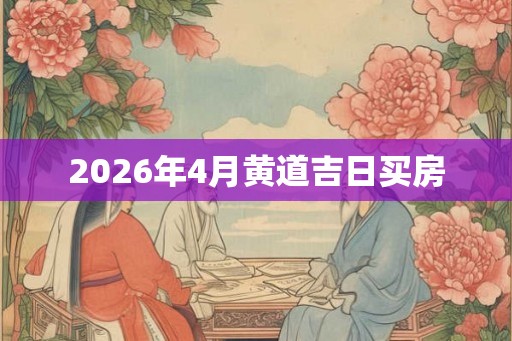 2026年4月黄道吉日买房