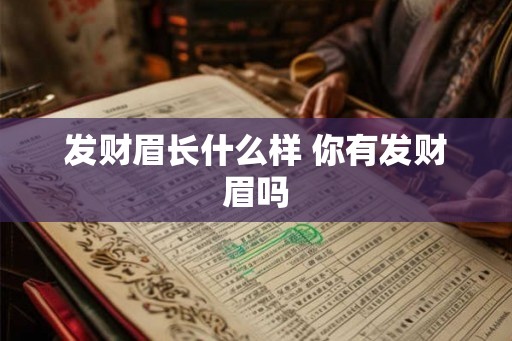 发财眉长什么样 你有发财眉吗