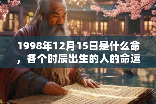1998年12月15日是什么命，各个时辰出生的人的命运